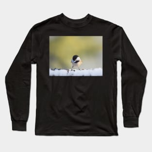 Chickadee in winter Long Sleeve T-Shirt